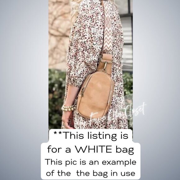 White Vegan Leather Crossbody Purse - Picture 7 of 7